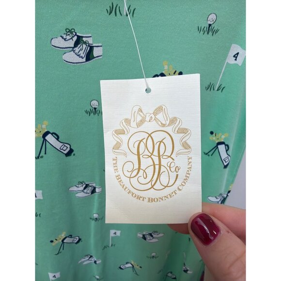 The Beaufort Bonnet Company Polly Play Dress Golf Print Short Sleeve Green Size - Picture 5 of 6